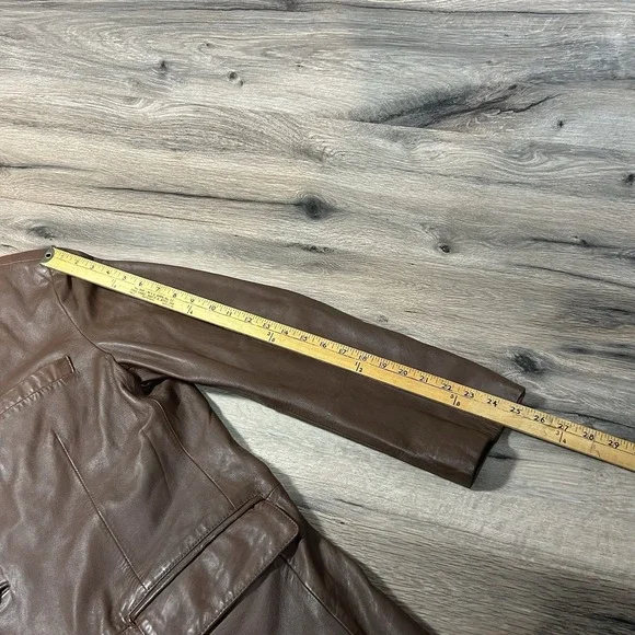 Apt 9 Leather blazer Brown Men's size 42R jacket leather sport coat - Picture 12 of 12